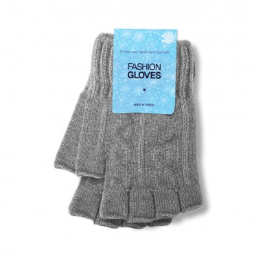 Fingerless Knit Glove / Grey