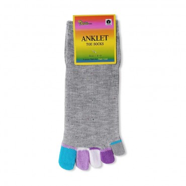 Toe Socks - Rainbow Grey
