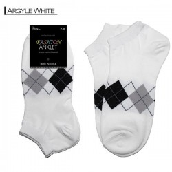 Fashion Anklet - Argyle White